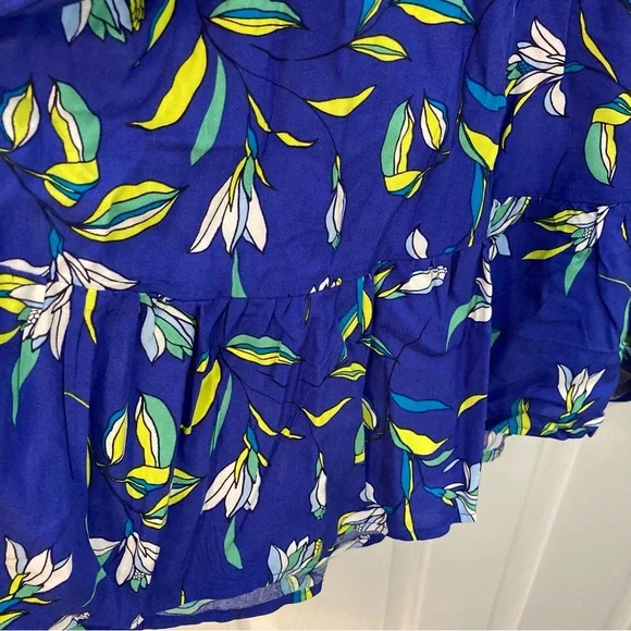 NWT Marissa Olivia Blue Floral Dress with Green and White Accents Women Size XL - Picture 4 of 8